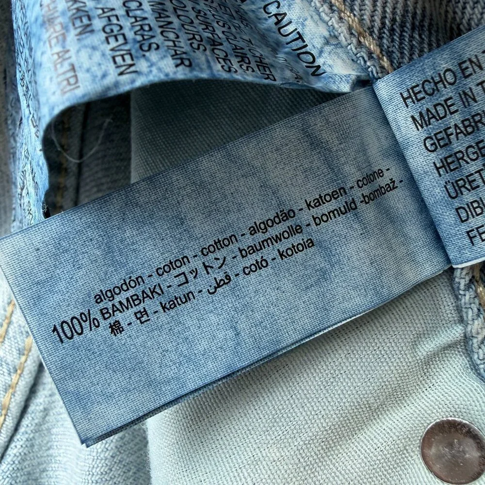 ZARA Gold Metallic Foil High Rise Straight Leg Jeans US 4 EU 36 Ref 6045/217 - Picture 9 of 11